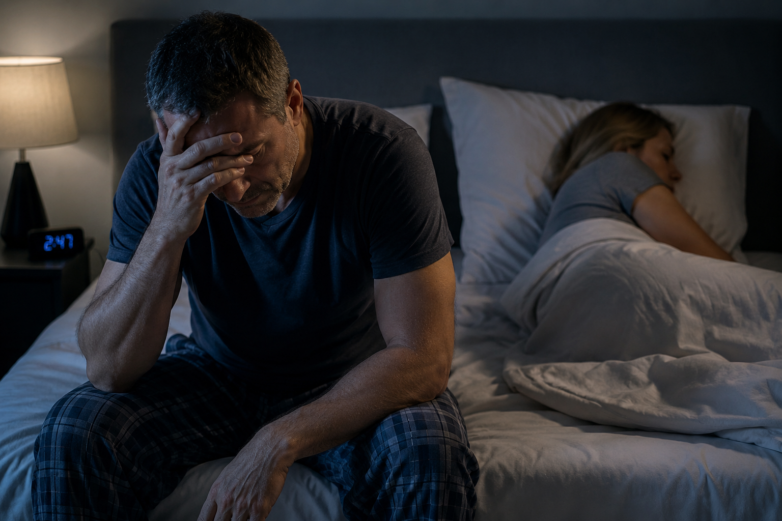 Man over 40 reflecting on changes in natural male response