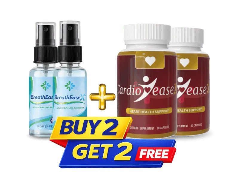 BreathEaseX & CardioEaseX 4 Bottles